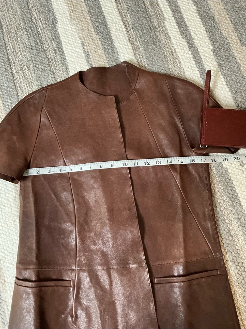 MARNI Brown Lamb Leather Short-Sleeve Jacket Asymmetrical Snap Buttons Size 38 - Picture 11 of 15